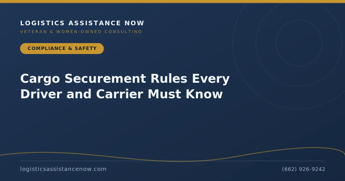 Cargo Securement Rules Every Driver and Carrier Must Know