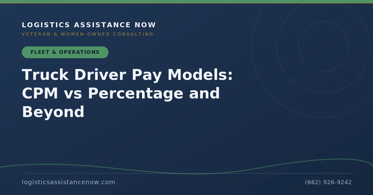 Truck Driver Pay Models: CPM vs Percentage and Beyond