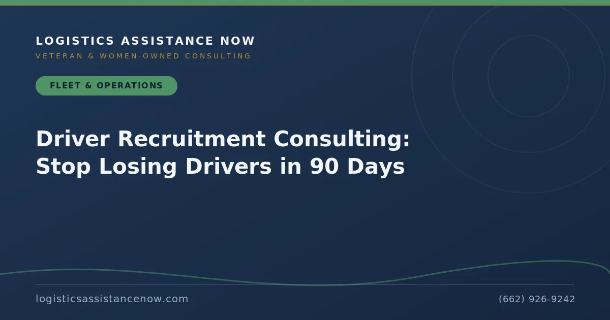 Driver Recruitment Consulting: Stop Losing Drivers in 90 Days