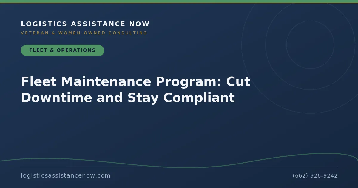 Fleet Maintenance Program: Cut Downtime and Stay Compliant