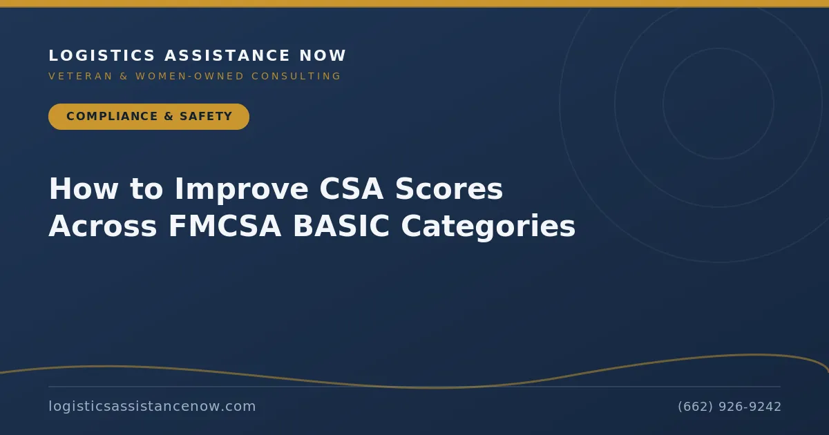 How to Improve CSA Scores Across FMCSA BASIC Categories
