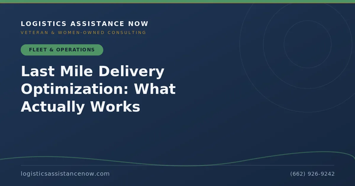 Last Mile Delivery Optimization: What Actually Works