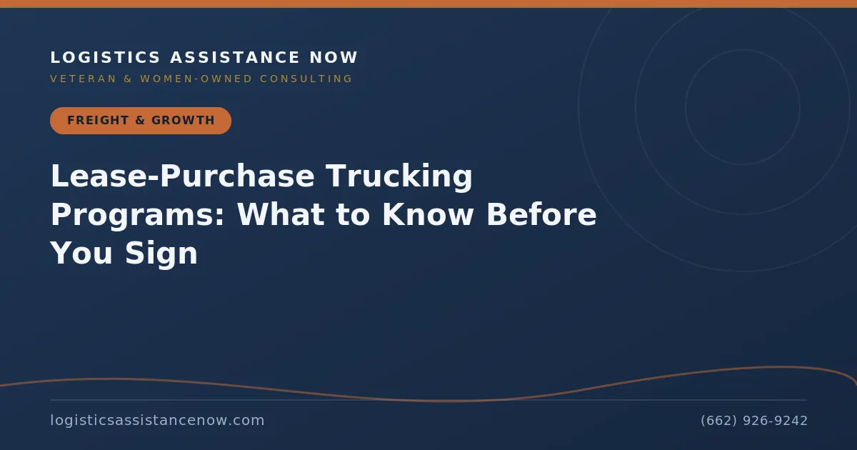 Lease-Purchase Trucking Programs: What to Know Before You Sign