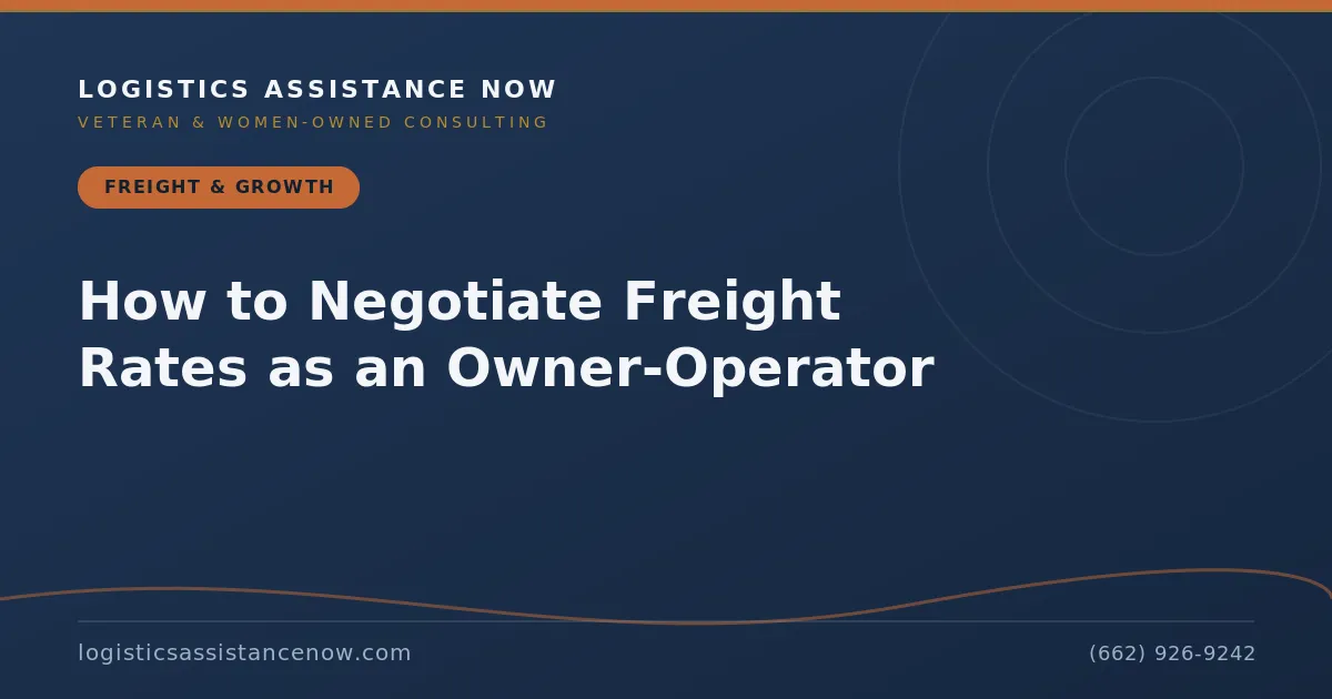 How to Negotiate Freight Rates as an Owner-Operator