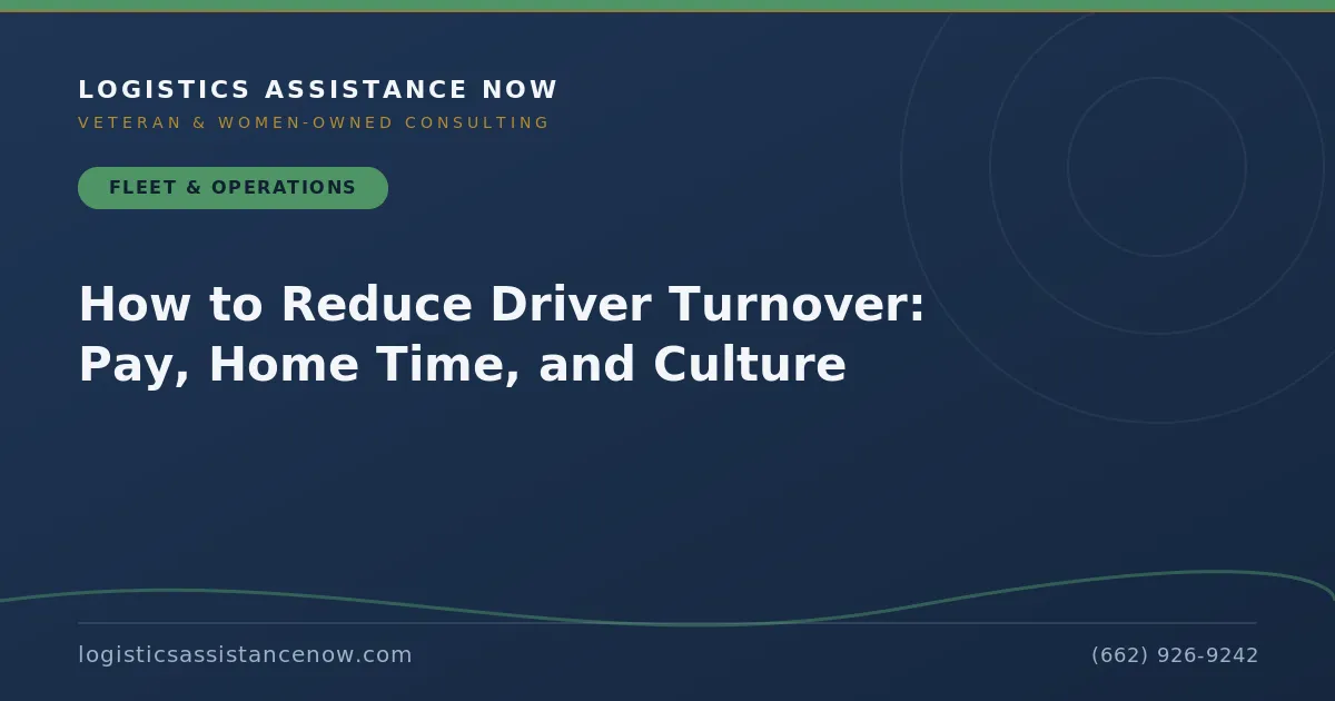 How to Reduce Driver Turnover: Pay, Home Time, and Culture