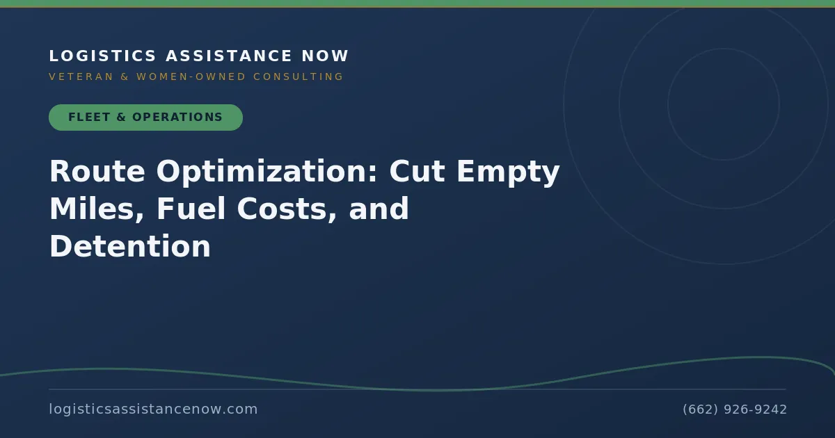 Route Optimization: Cut Empty Miles, Fuel Costs, and Detention