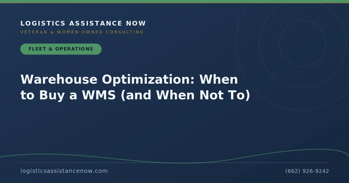 Warehouse Optimization: When to Buy a WMS (and When Not To)