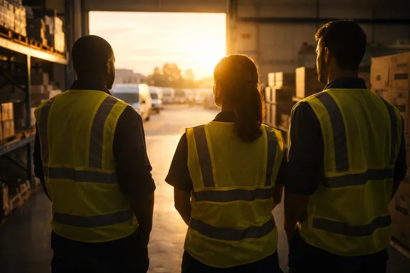 Core Values - Workers in warehouse