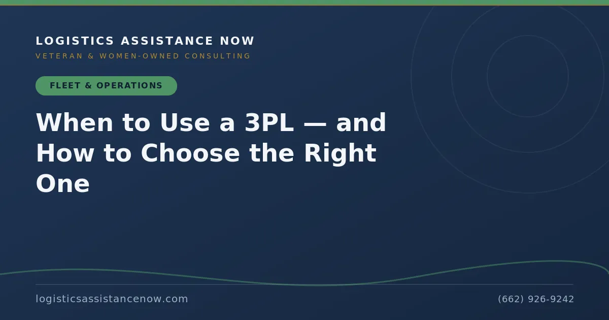 When to Use a 3PL — and How to Choose the Right One